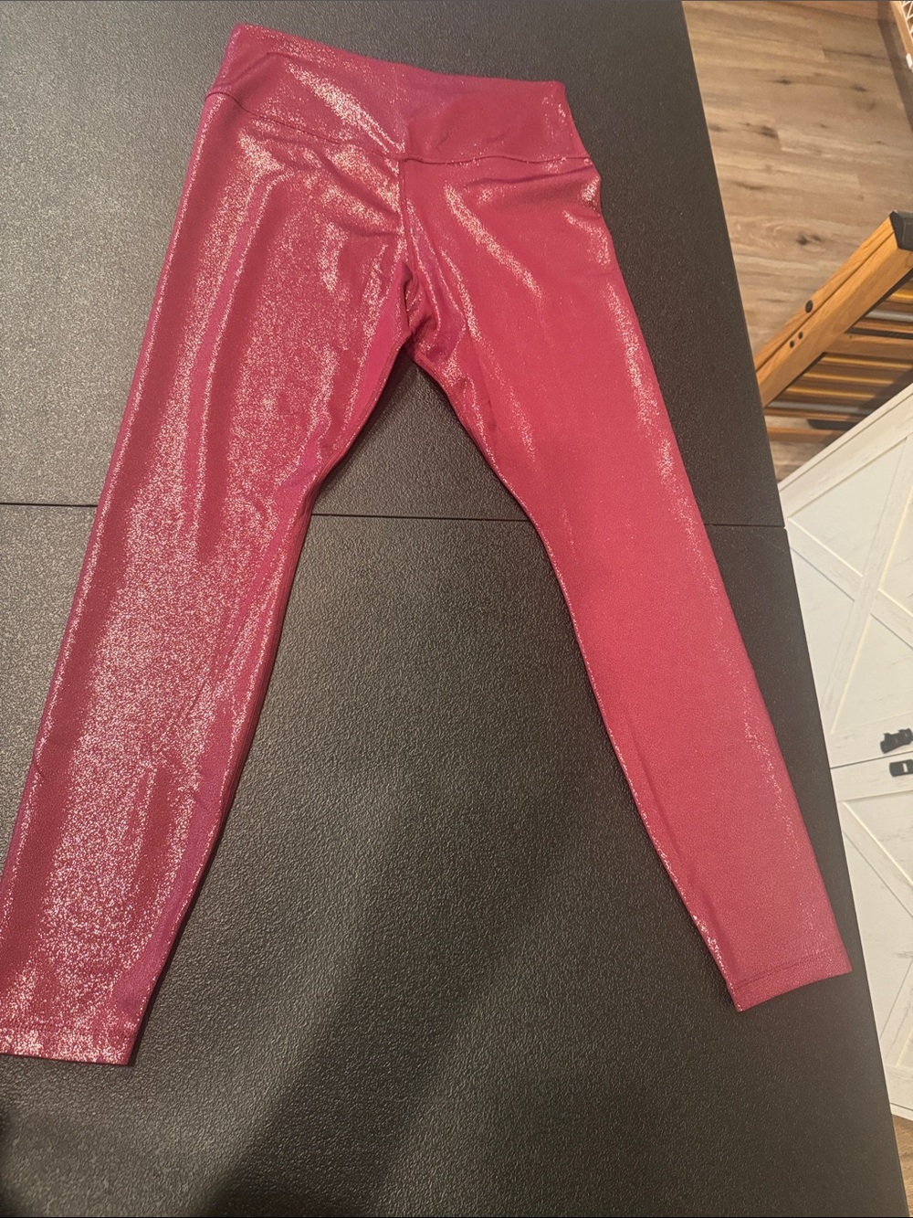 Nike Shiny Sparkle Maroon Leggings size Medium - Picture 6 of 6